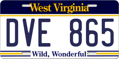 WV license plate DVE865