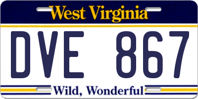 WV license plate DVE867