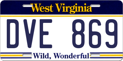 WV license plate DVE869