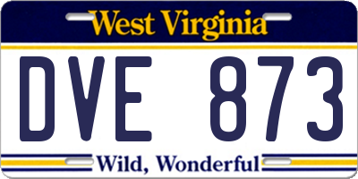 WV license plate DVE873