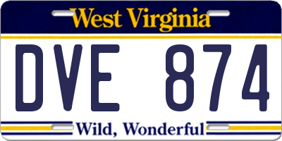WV license plate DVE874