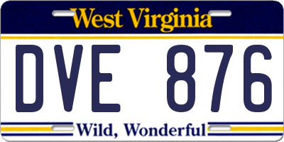 WV license plate DVE876