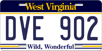 WV license plate DVE902