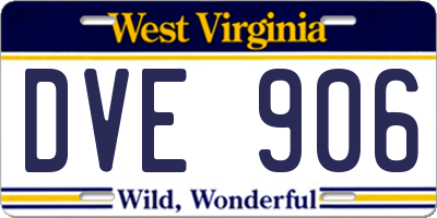 WV license plate DVE906