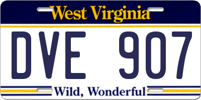 WV license plate DVE907