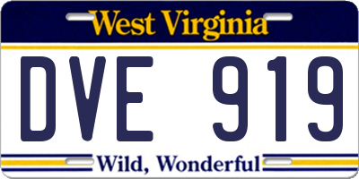 WV license plate DVE919