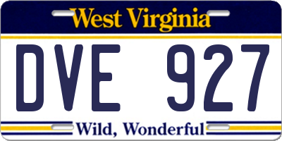 WV license plate DVE927