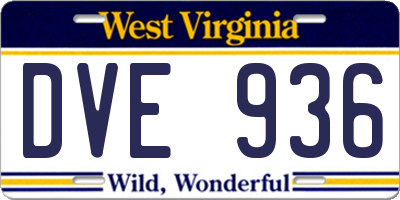 WV license plate DVE936