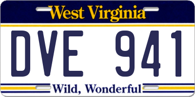 WV license plate DVE941