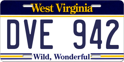 WV license plate DVE942