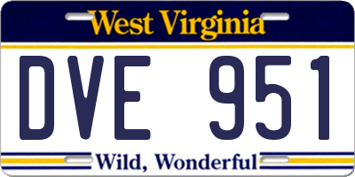 WV license plate DVE951