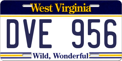 WV license plate DVE956