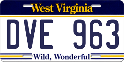 WV license plate DVE963
