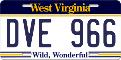 WV license plate DVE966