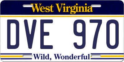 WV license plate DVE970
