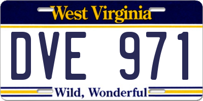 WV license plate DVE971