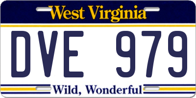 WV license plate DVE979