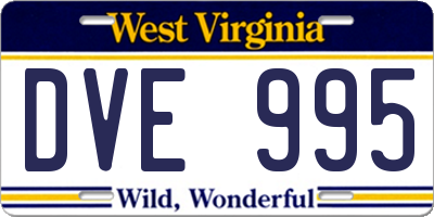 WV license plate DVE995
