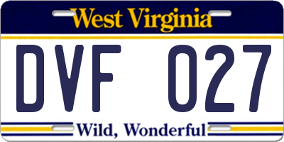 WV license plate DVF027