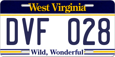 WV license plate DVF028