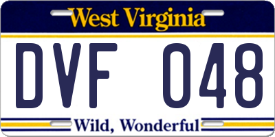 WV license plate DVF048