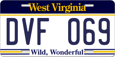 WV license plate DVF069