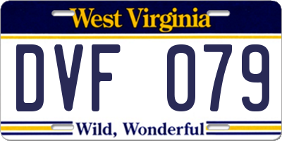 WV license plate DVF079