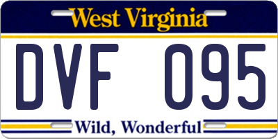 WV license plate DVF095