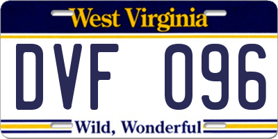 WV license plate DVF096
