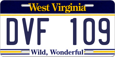 WV license plate DVF109