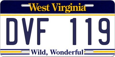 WV license plate DVF119