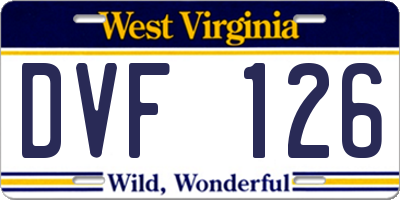 WV license plate DVF126
