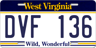 WV license plate DVF136