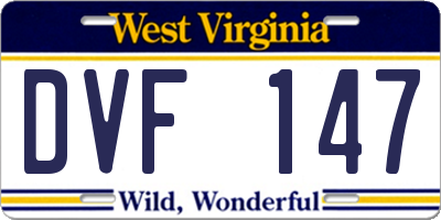 WV license plate DVF147