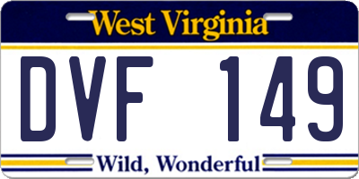 WV license plate DVF149