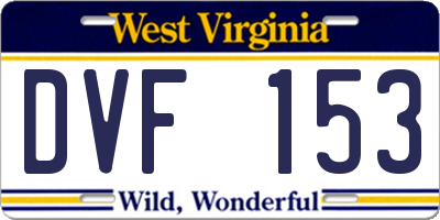 WV license plate DVF153