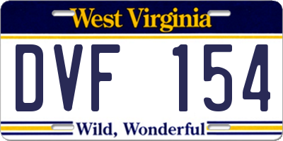 WV license plate DVF154