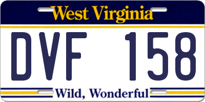 WV license plate DVF158