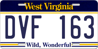 WV license plate DVF163