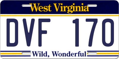 WV license plate DVF170