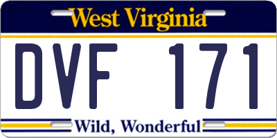 WV license plate DVF171