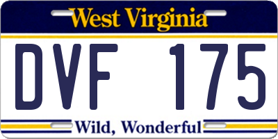 WV license plate DVF175