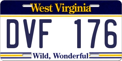 WV license plate DVF176
