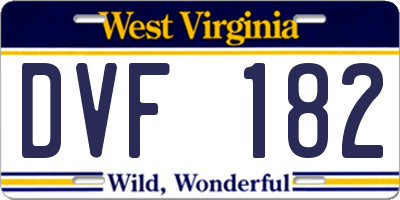 WV license plate DVF182