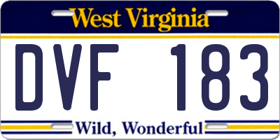 WV license plate DVF183