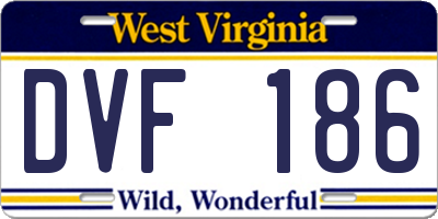 WV license plate DVF186