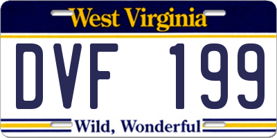 WV license plate DVF199