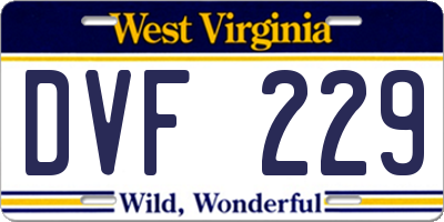 WV license plate DVF229