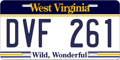 WV license plate DVF261