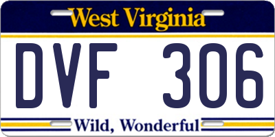 WV license plate DVF306